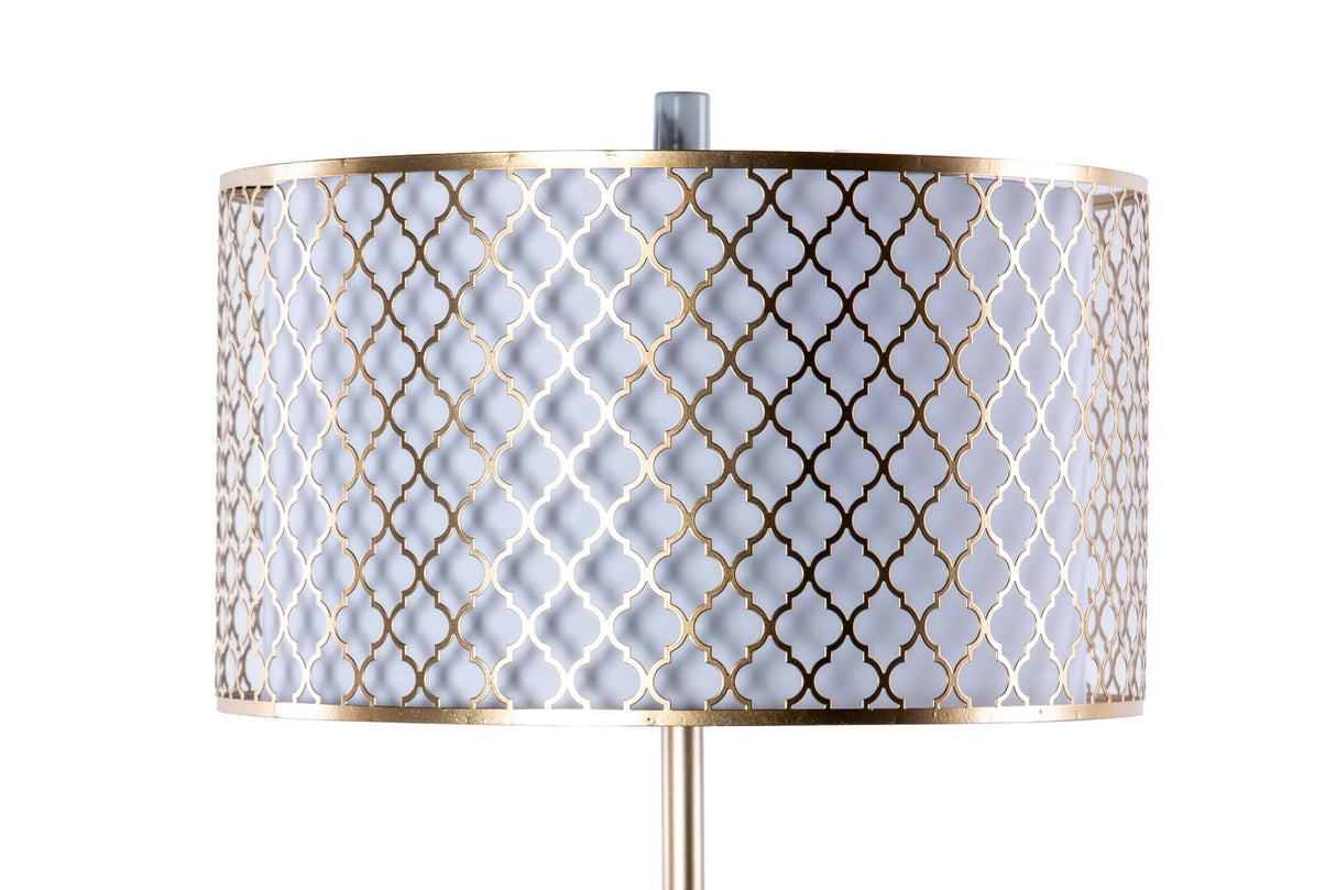 Weißgold Metallbodenlampe 40x40x165 cm