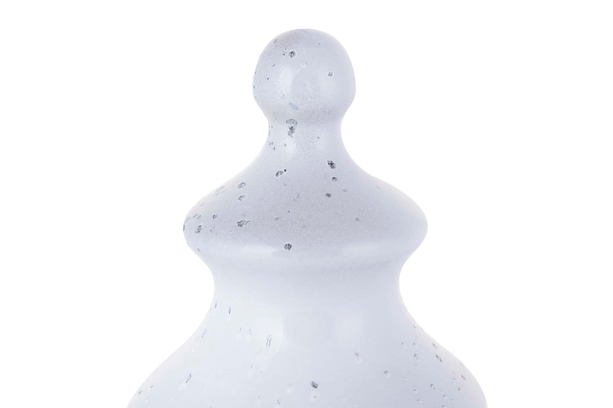 Bombonera White Silver Glass 13.3x12,5x49 cm