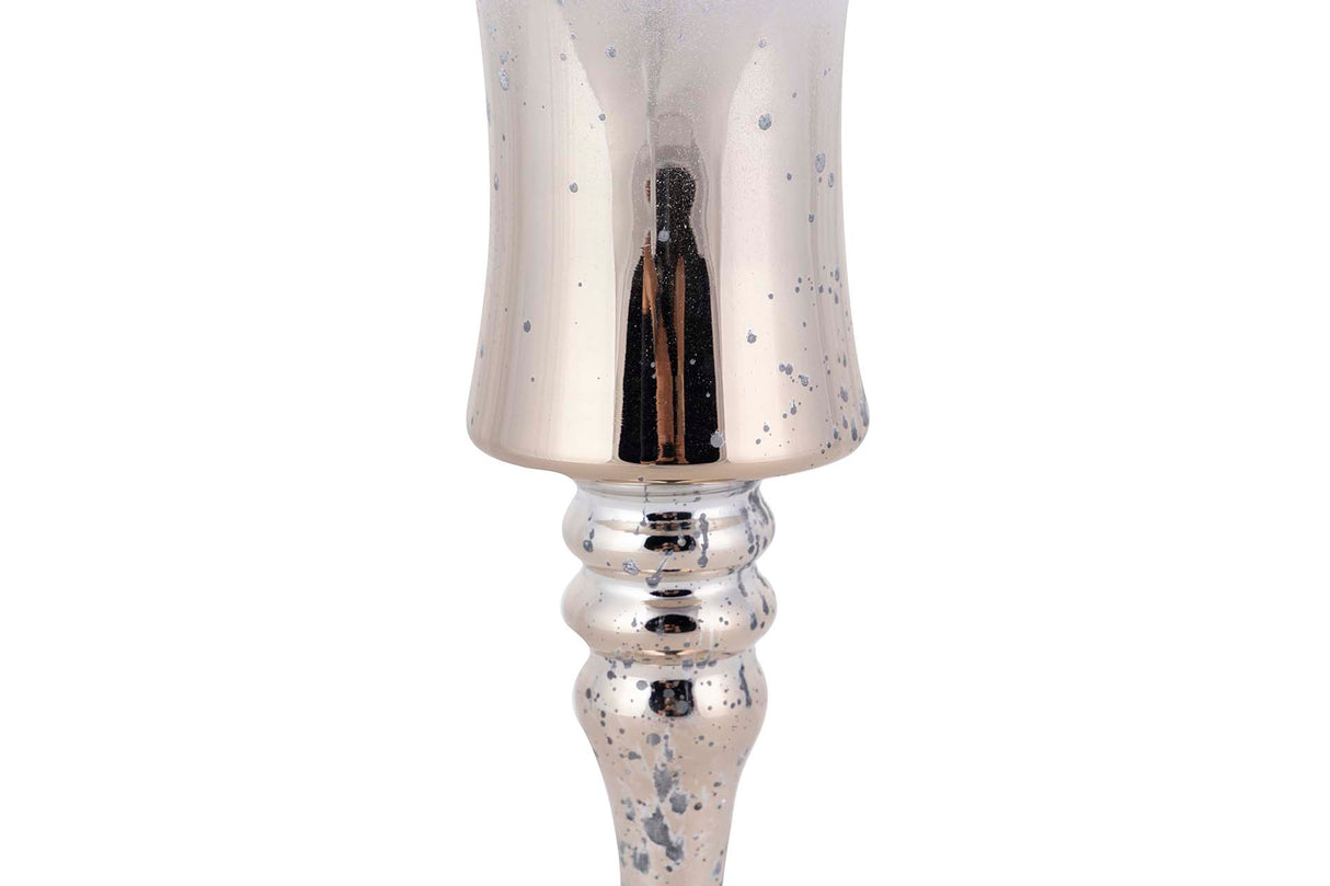 Bombonera White Silver Glass 13.3x12,5x49 cm