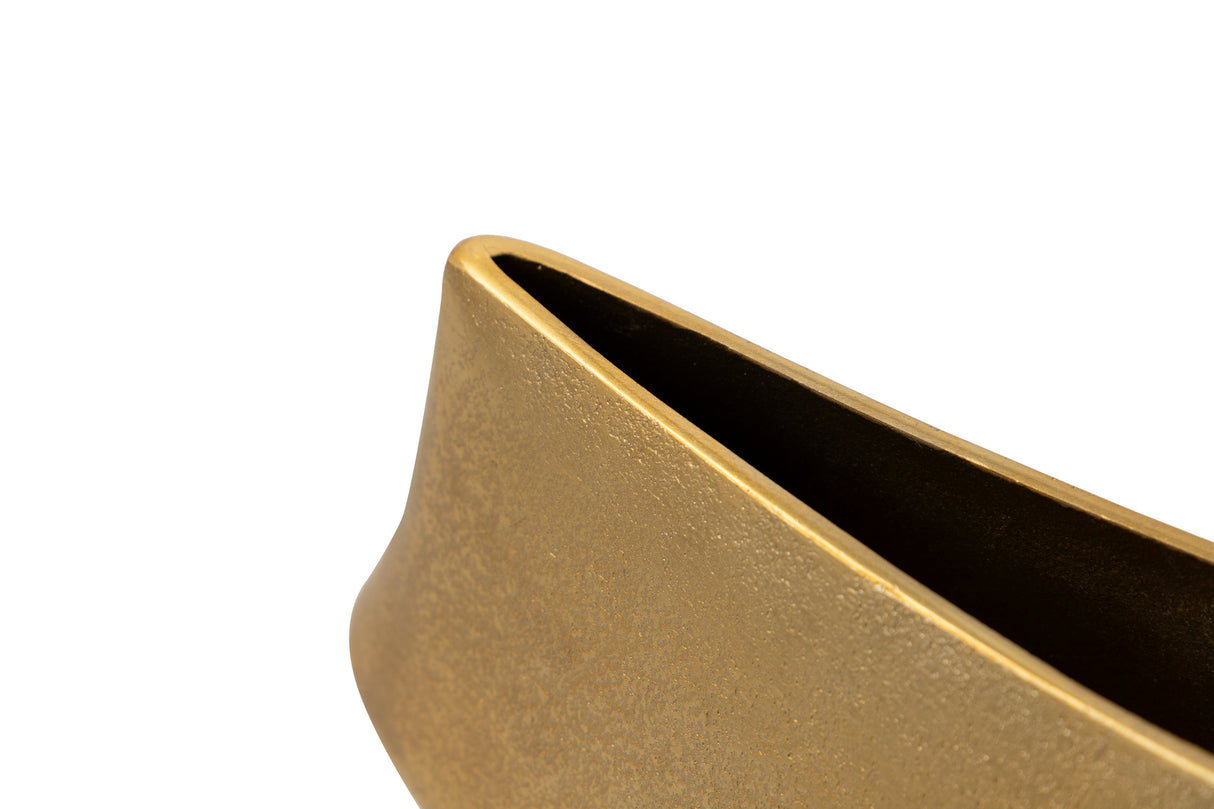 Vaso de alumínio dourado 35x10x17 cm