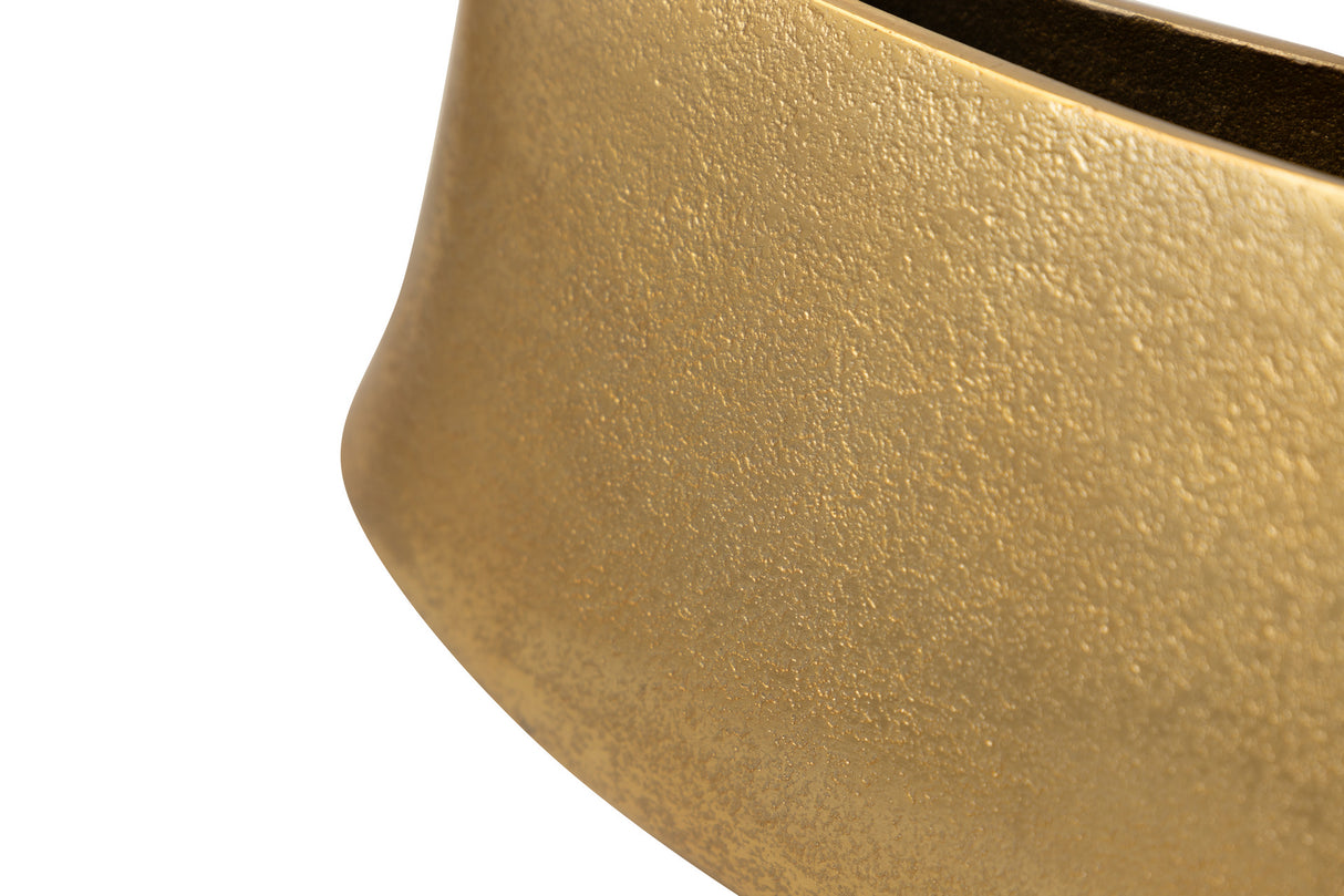 Vaso de alumínio dourado 35x10x17 cm