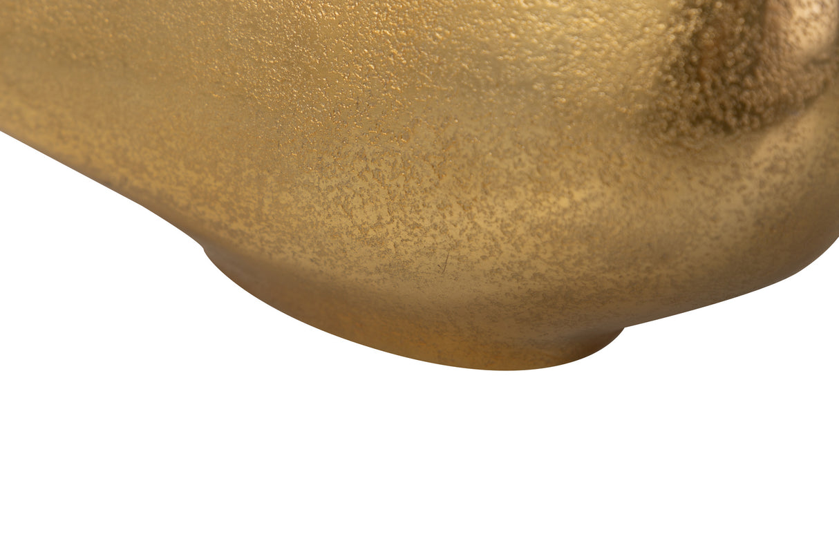 Vaso de alumínio dourado 35x10x17 cm