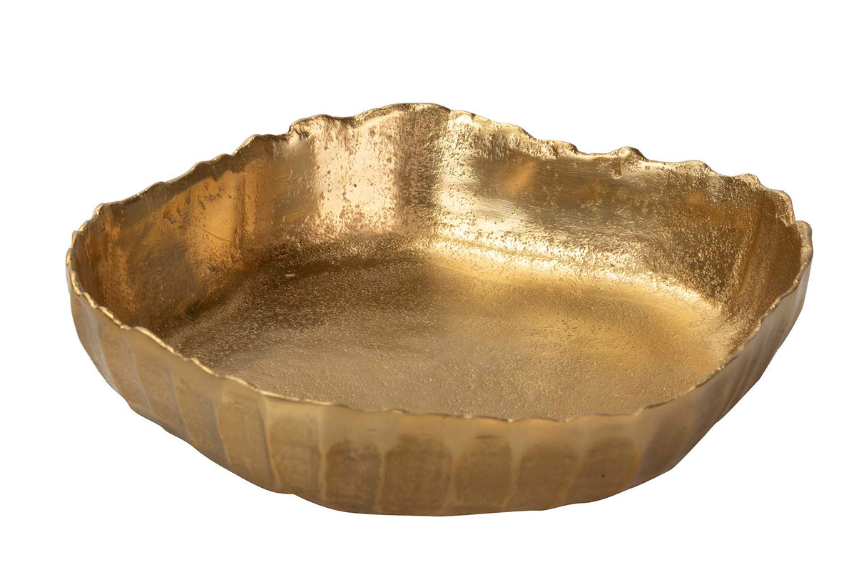 Centro de alumínio dourado 27x28x6 cm