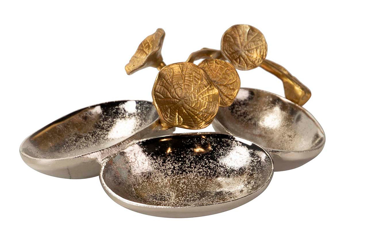 Centro de alumínio de prata dourada 27x21x10cm