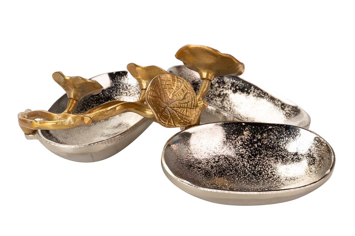 Centro de alumínio de prata dourada 27x21x10cm