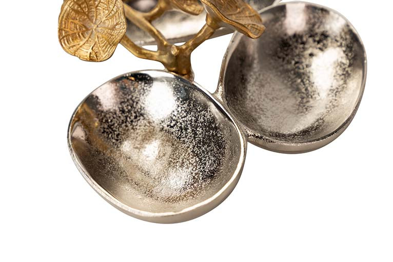 Centro de alumínio de prata dourada 27x21x10cm