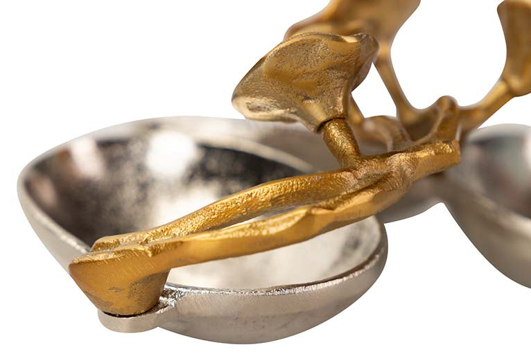 Centro de alumínio de prata dourada 27x21x10cm