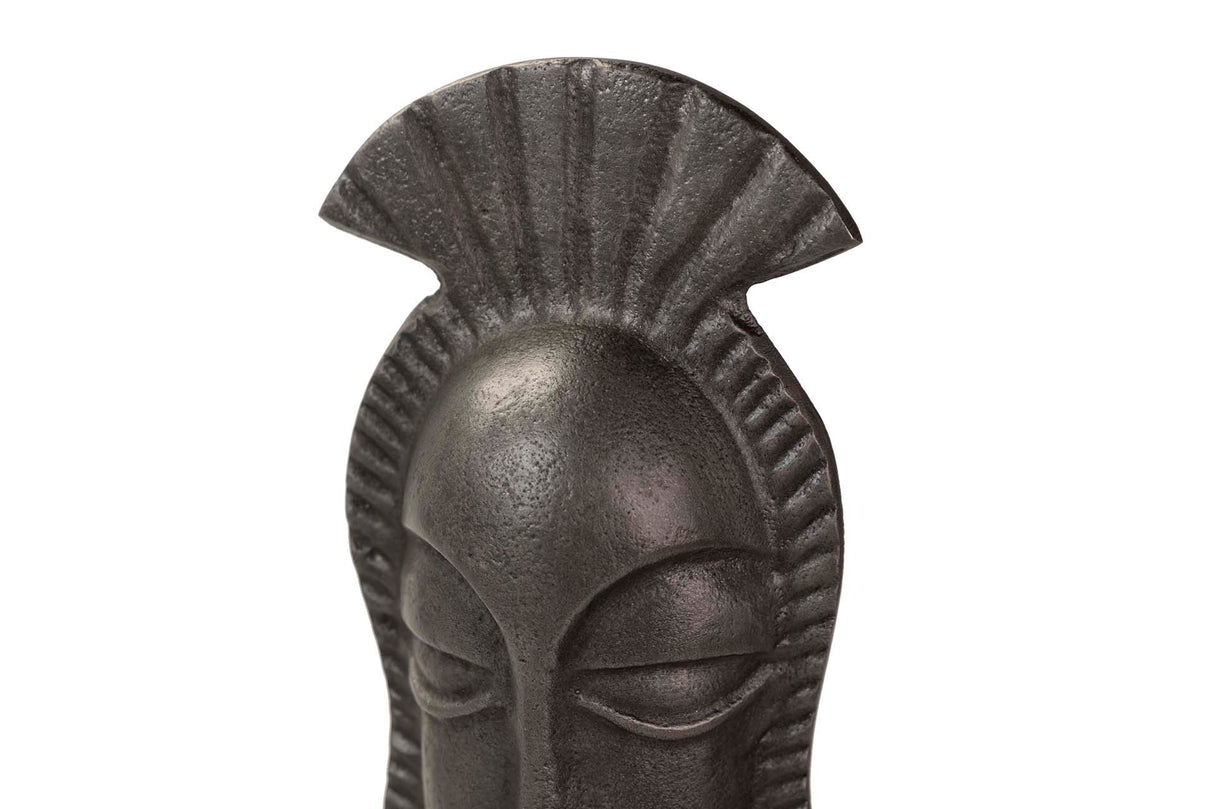 Faccia in alluminio nero / oro Figura 11x10x46 cm