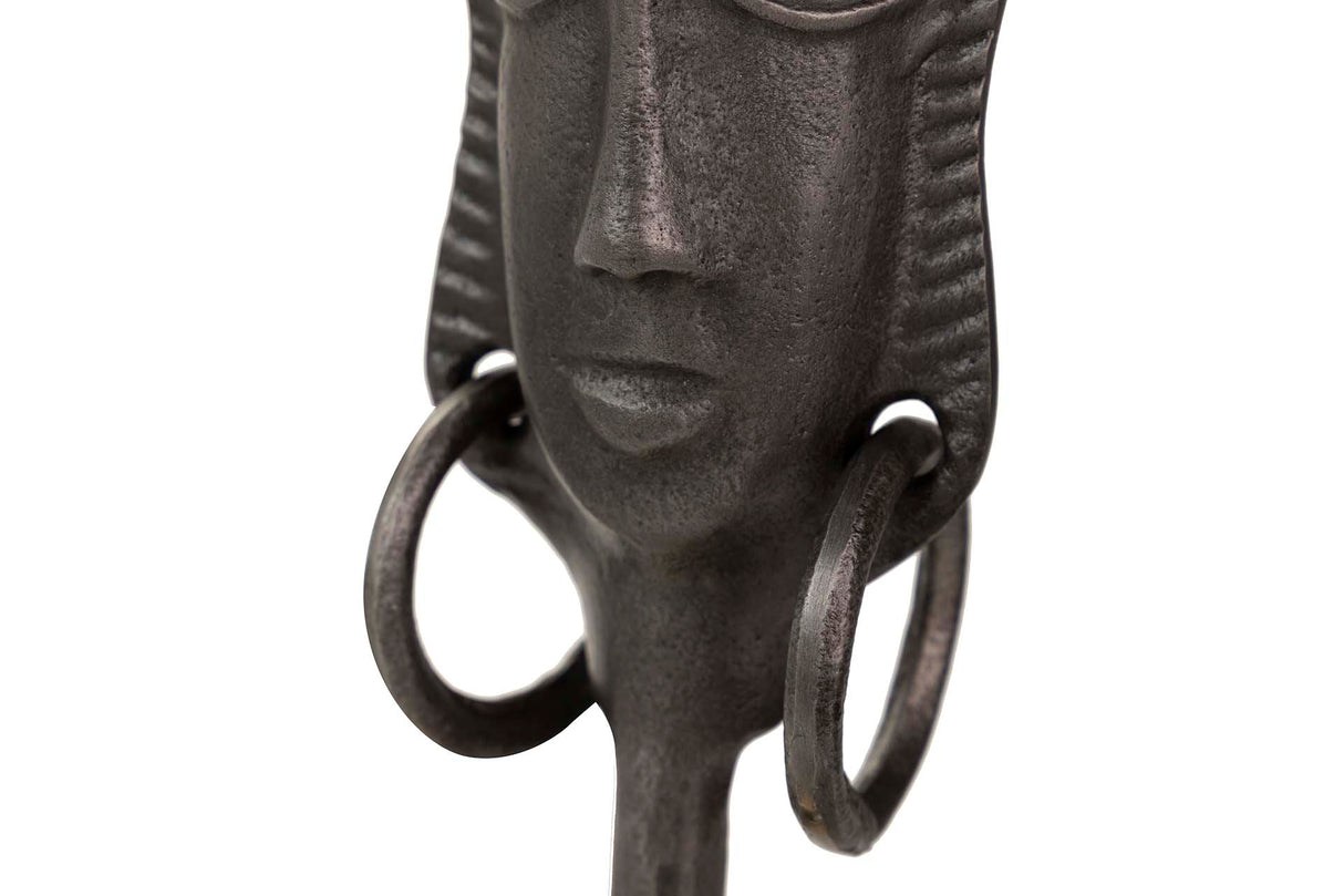 Faccia in alluminio nero / oro Figura 11x10x46 cm