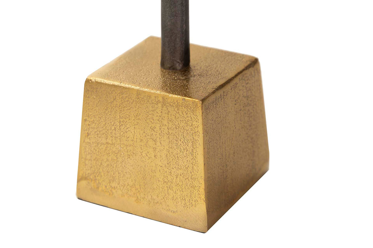 Faccia in alluminio nero / oro Figura 11x10x46 cm