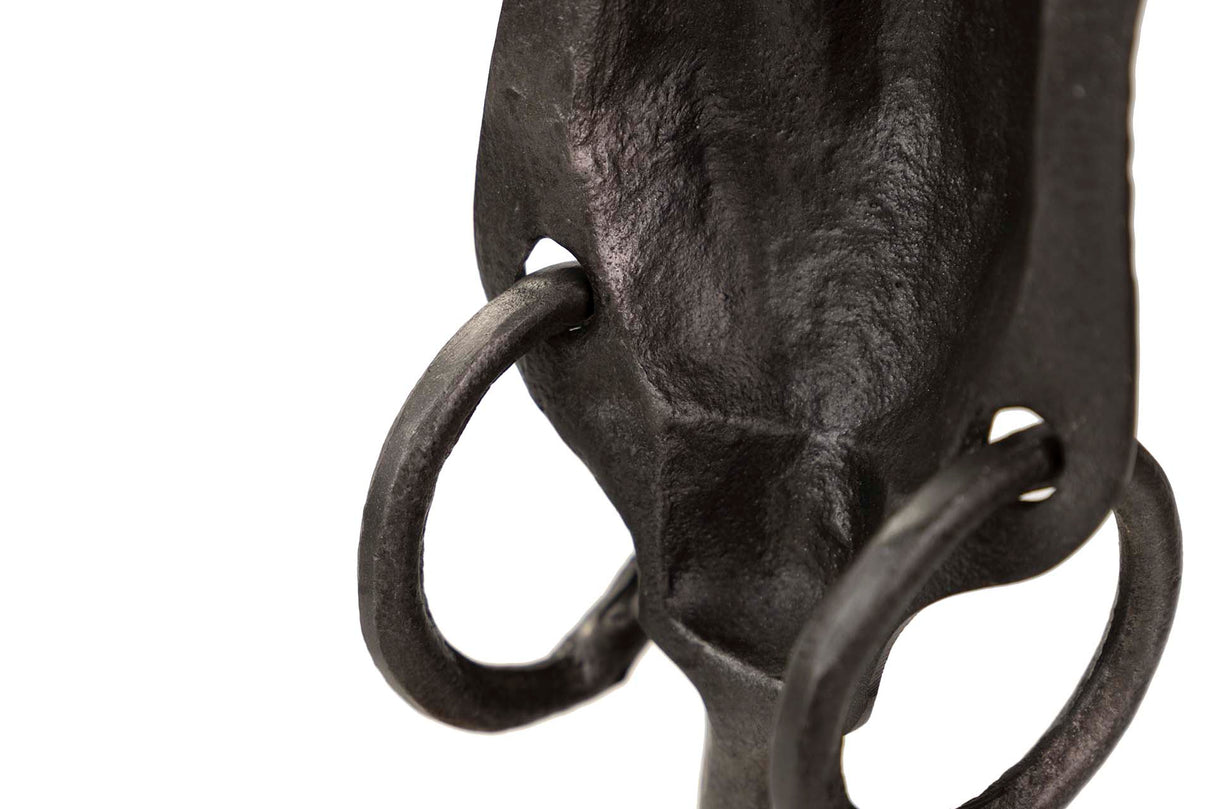 Faccia in alluminio nero / oro Figura 11x10x46 cm