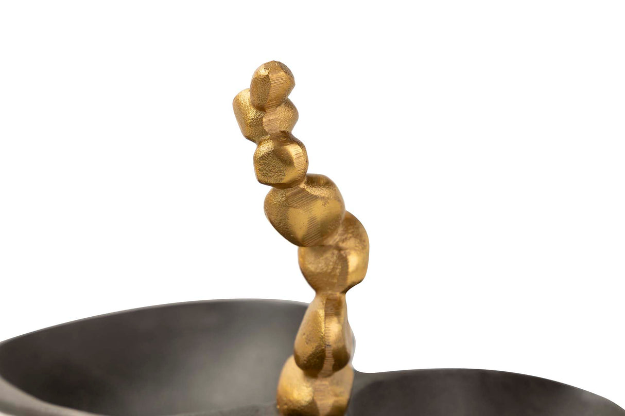 Centro in alluminio nero e oro 28x22x18 cm