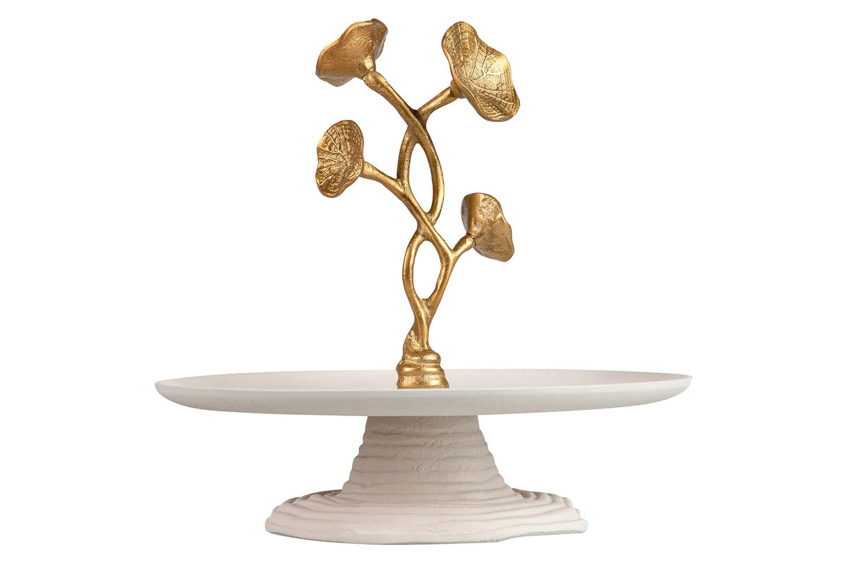 Centre d'aluminium blanc doré 28x28x28 cm