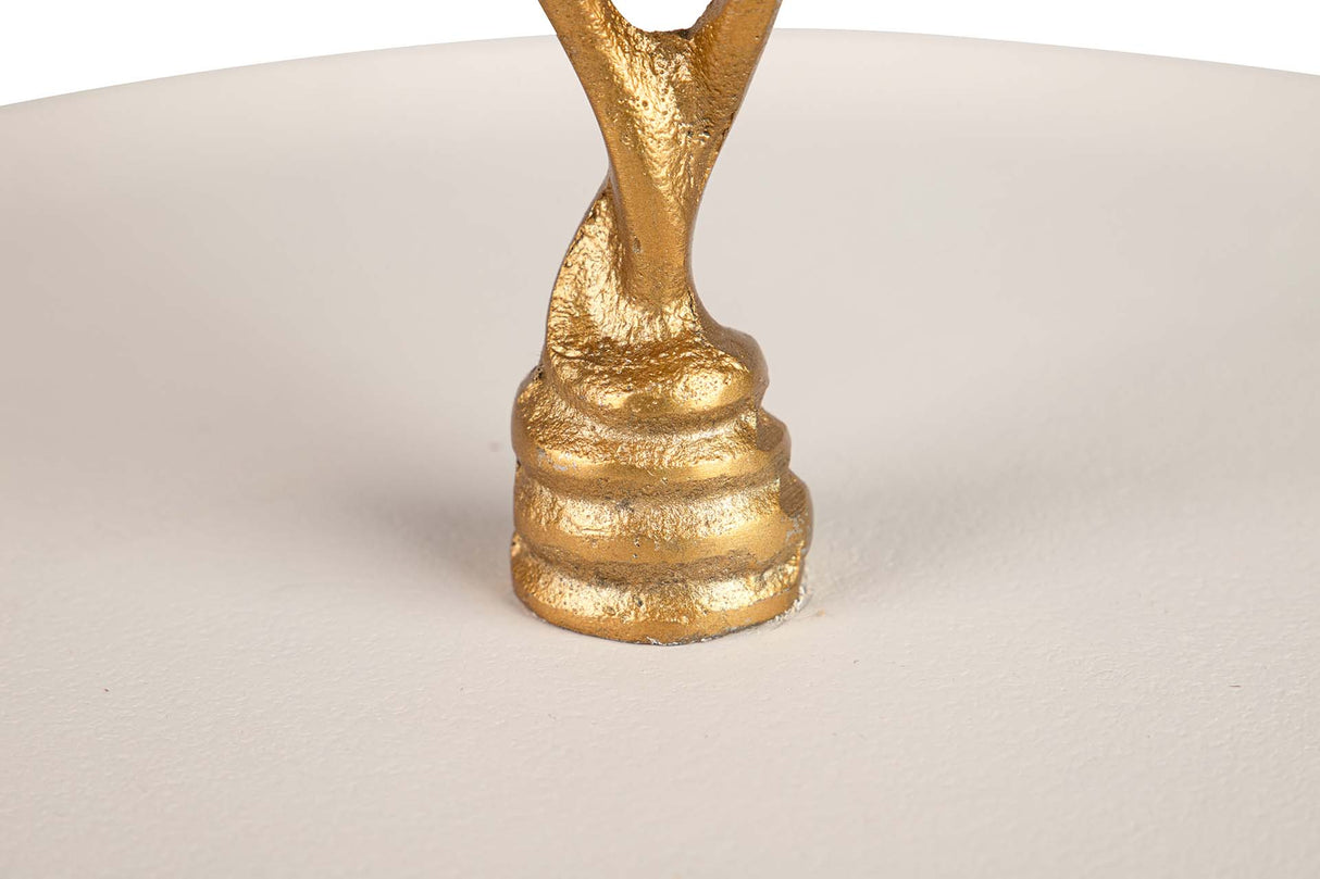 Centre d'aluminium blanc doré 28x28x28 cm