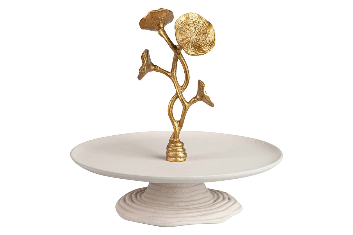 Centre d'aluminium blanc doré 28x28x28 cm