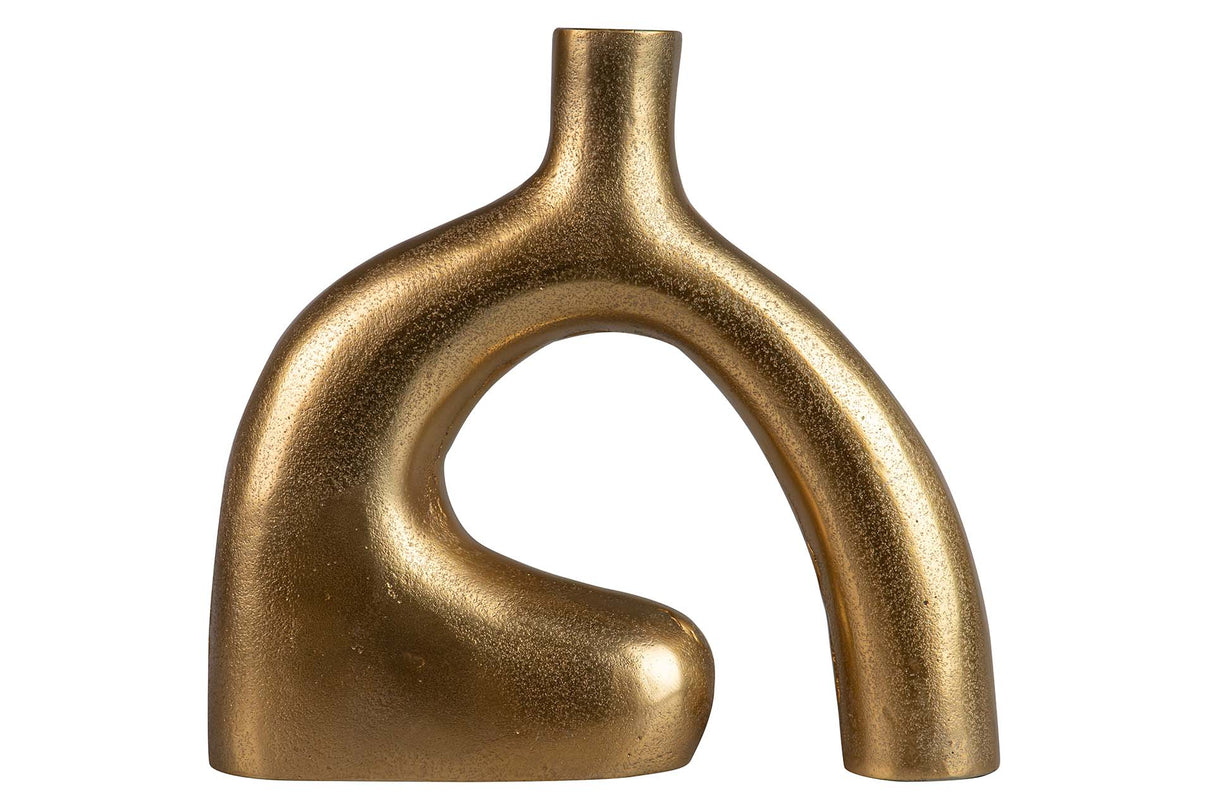 FLORERO ALUMINIO DORADO 26x7x24 CM