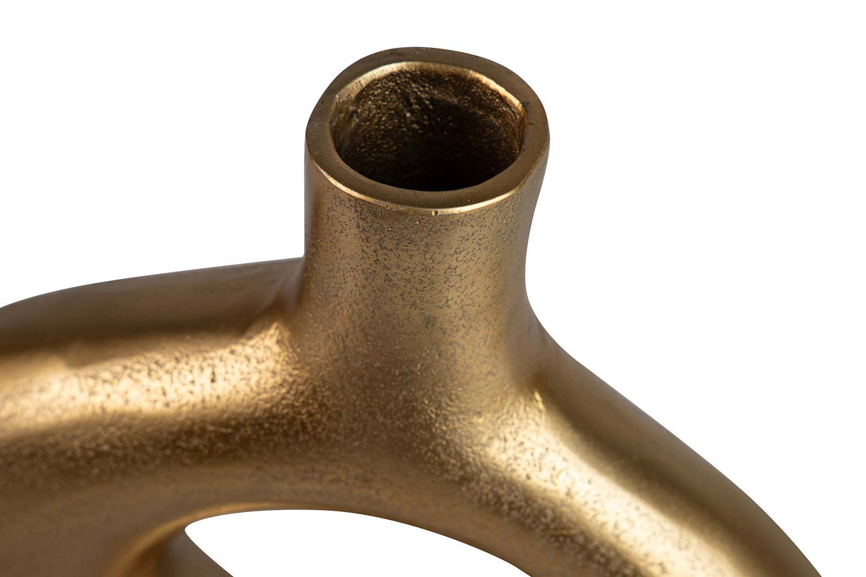 FLORERO ALUMINIO DORADO 26x7x24 CM