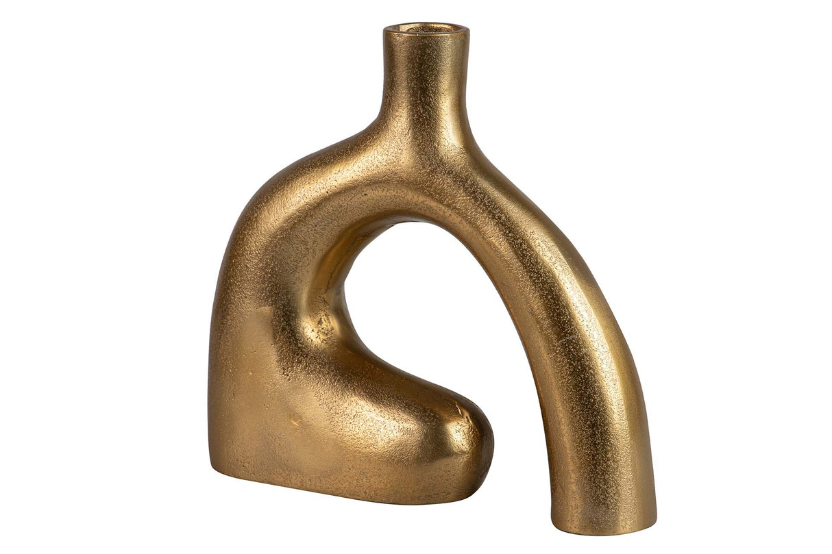 FLORERO ALUMINIO DORADO 26x7x24 CM