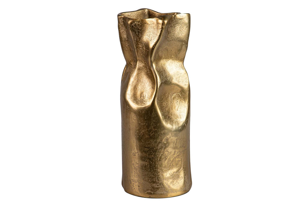 FLORERO ALUMINIO DORADO 14x13x35 CM