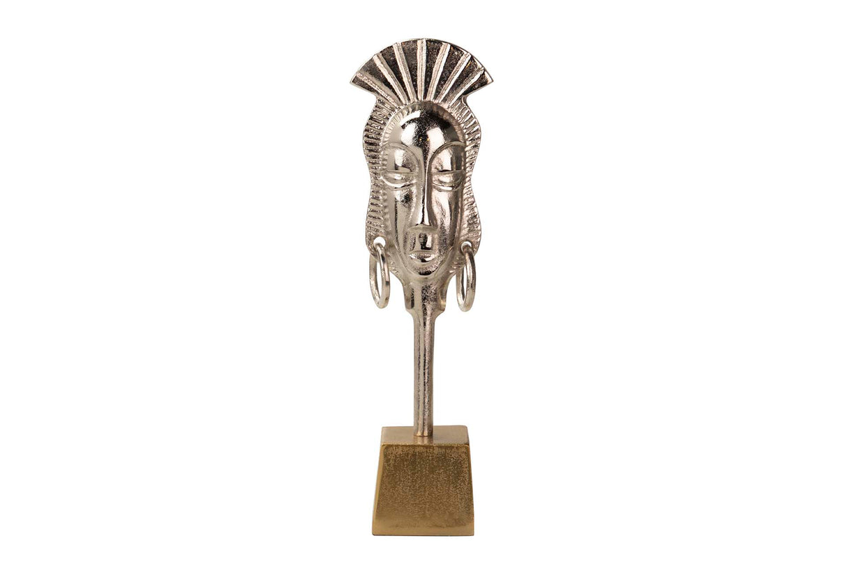 Face en aluminium plaqué / doré 14x10x50 cm