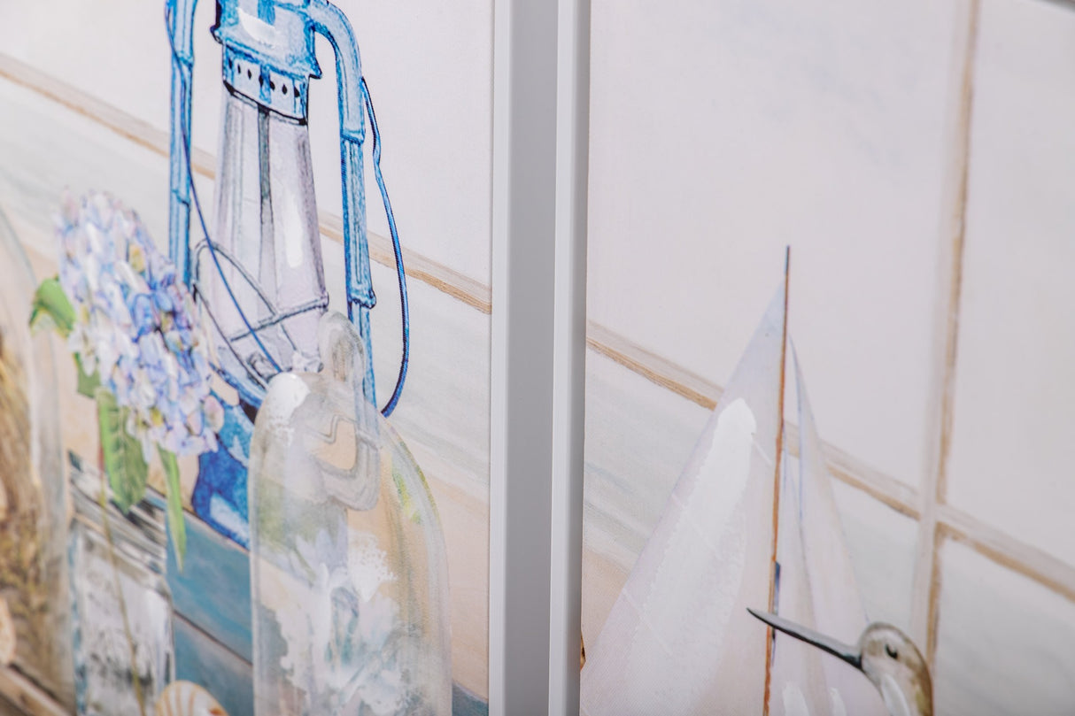 SET 2 CUADROS BODEGON 40% PINTADO MANO 63x3x63 CM