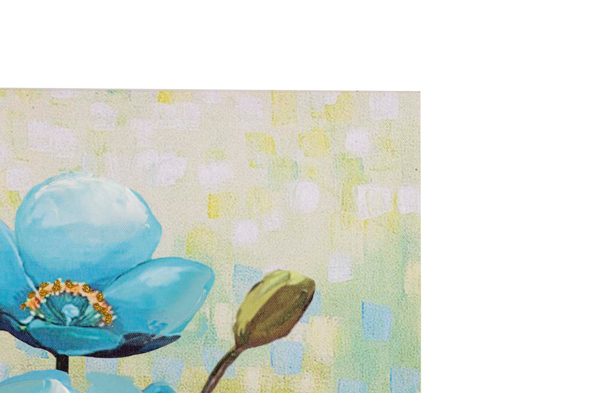 SET 2 LIENZO FLORES 40% PINTADO A MANO 40x2x40 CM