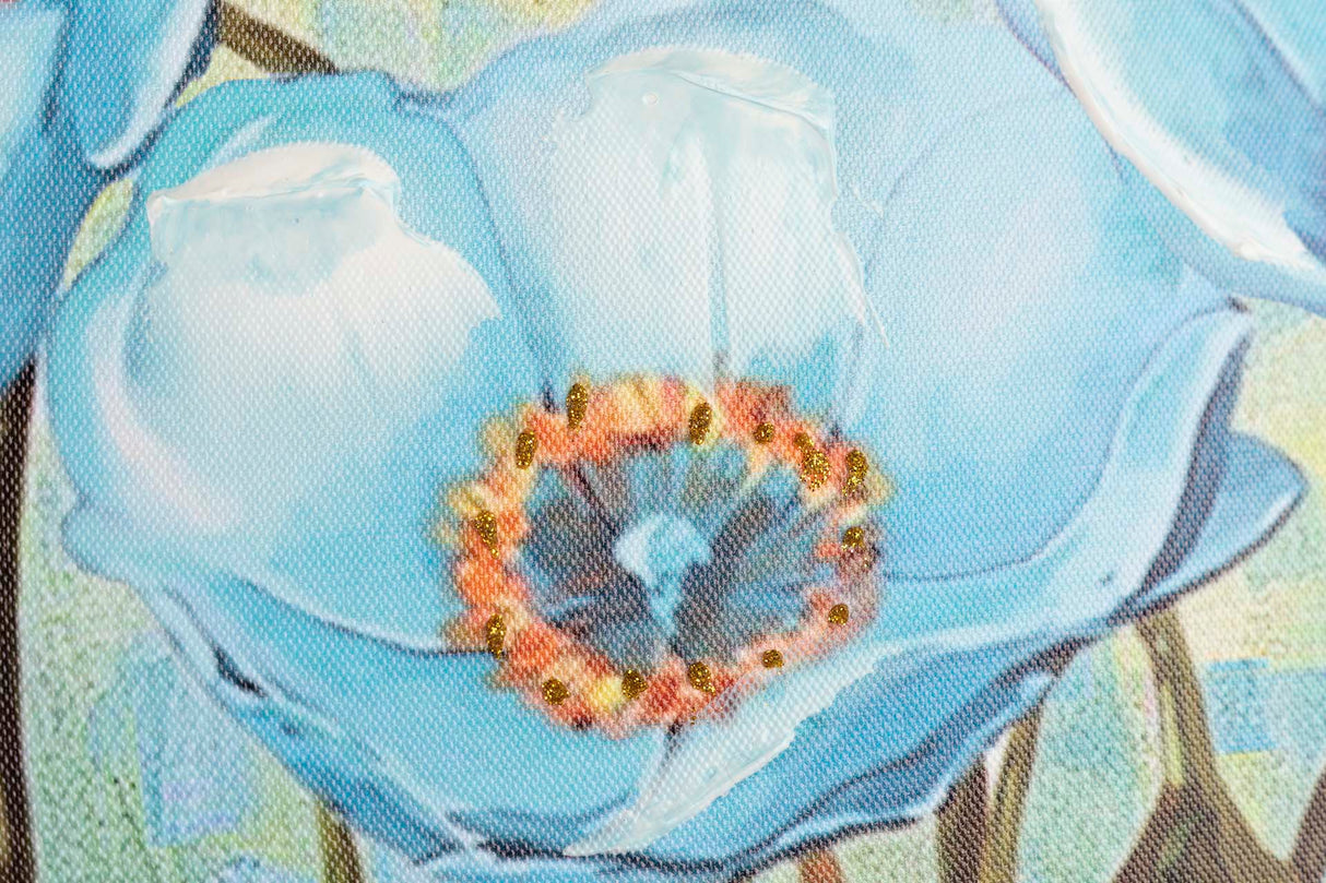 SET 2 LIENZO FLORES 40% PINTADO A MANO 40x2x40 CM