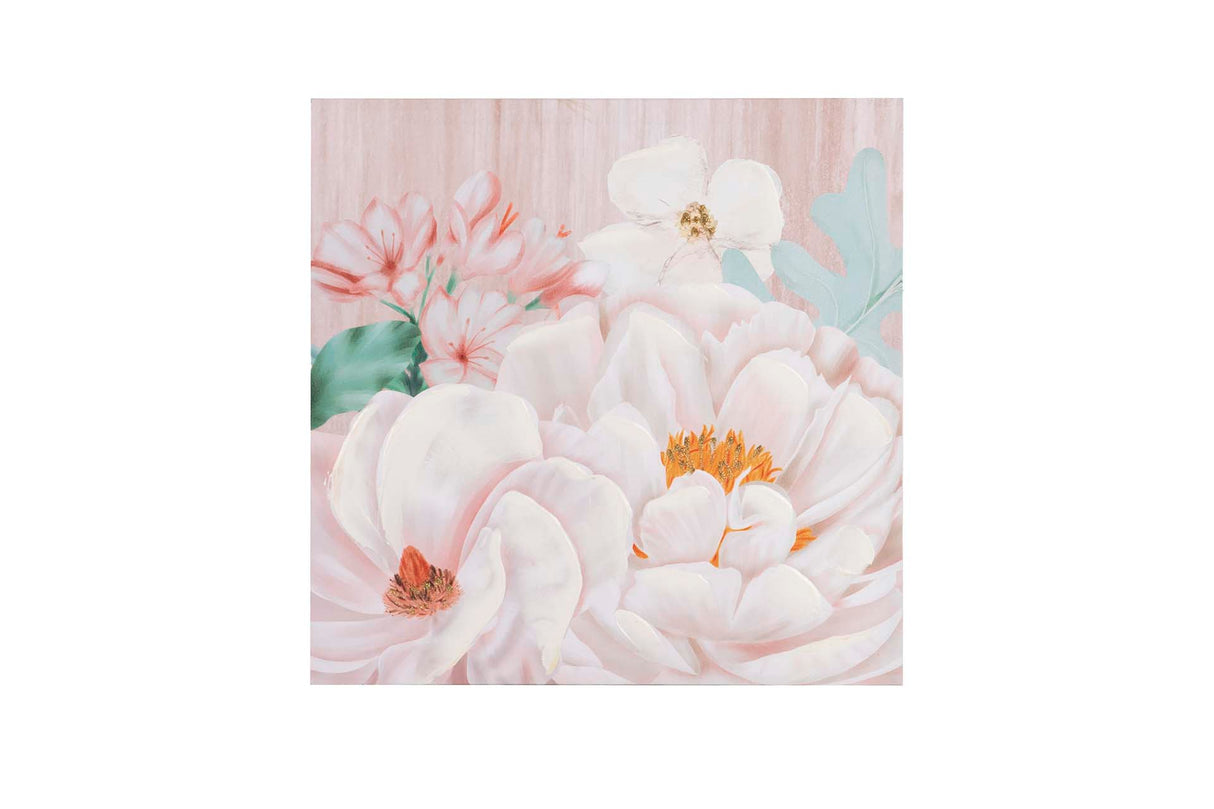 SET 2 LIENZOS FLORES 40% PINTADO A MANO 40x2x40 CM