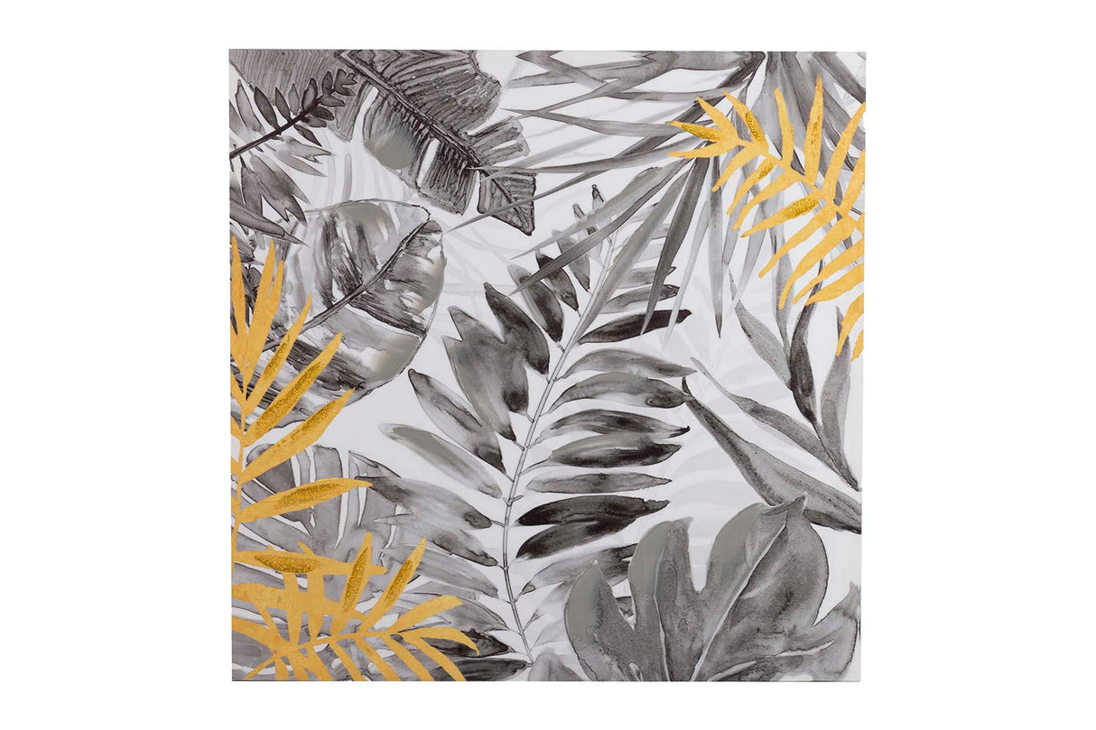 SET 2 LIENZOS HOJAS 40% PINTADO A MANO 60x2x60 CM