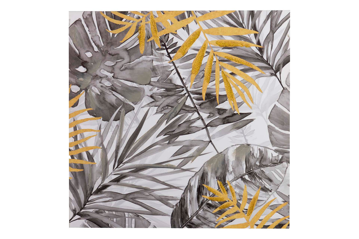 SET 2 LIENZOS HOJAS 40% PINTADO A MANO 60x2x60 CM