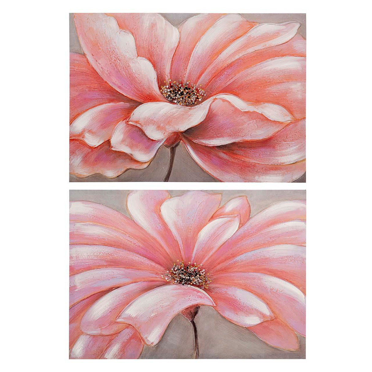 SET 2 LIENZOS FLORES 40% PINTADO MANO 70x3x50 CM