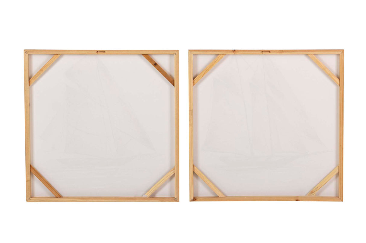 SET 2 LIENZOS BARCO 40% PINTADO MANO 60x3x60 CM