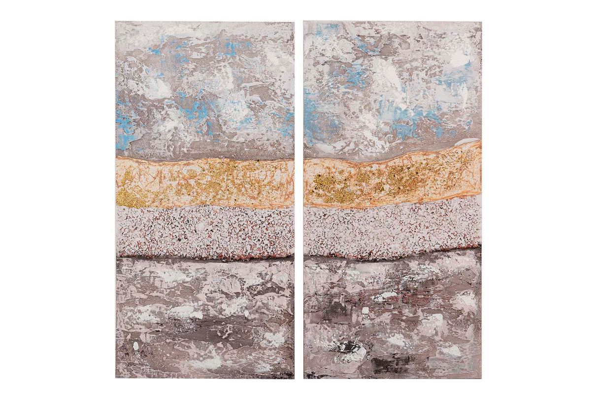 SET 2 LIENZOS ABSTR. 40% PINTADO MANO 40x3x80 CM