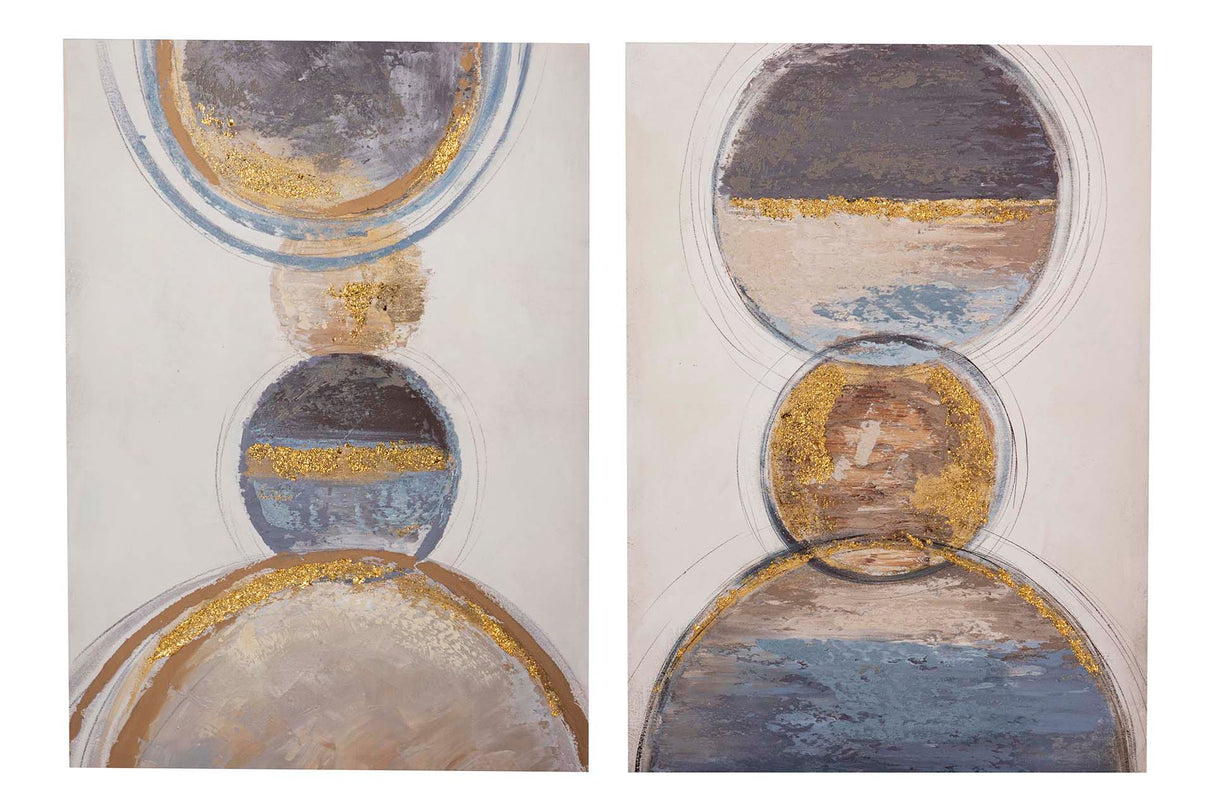 SET 2 LIENZOS ABSTR. 40% PINTADO MANO 50x3x70 CM