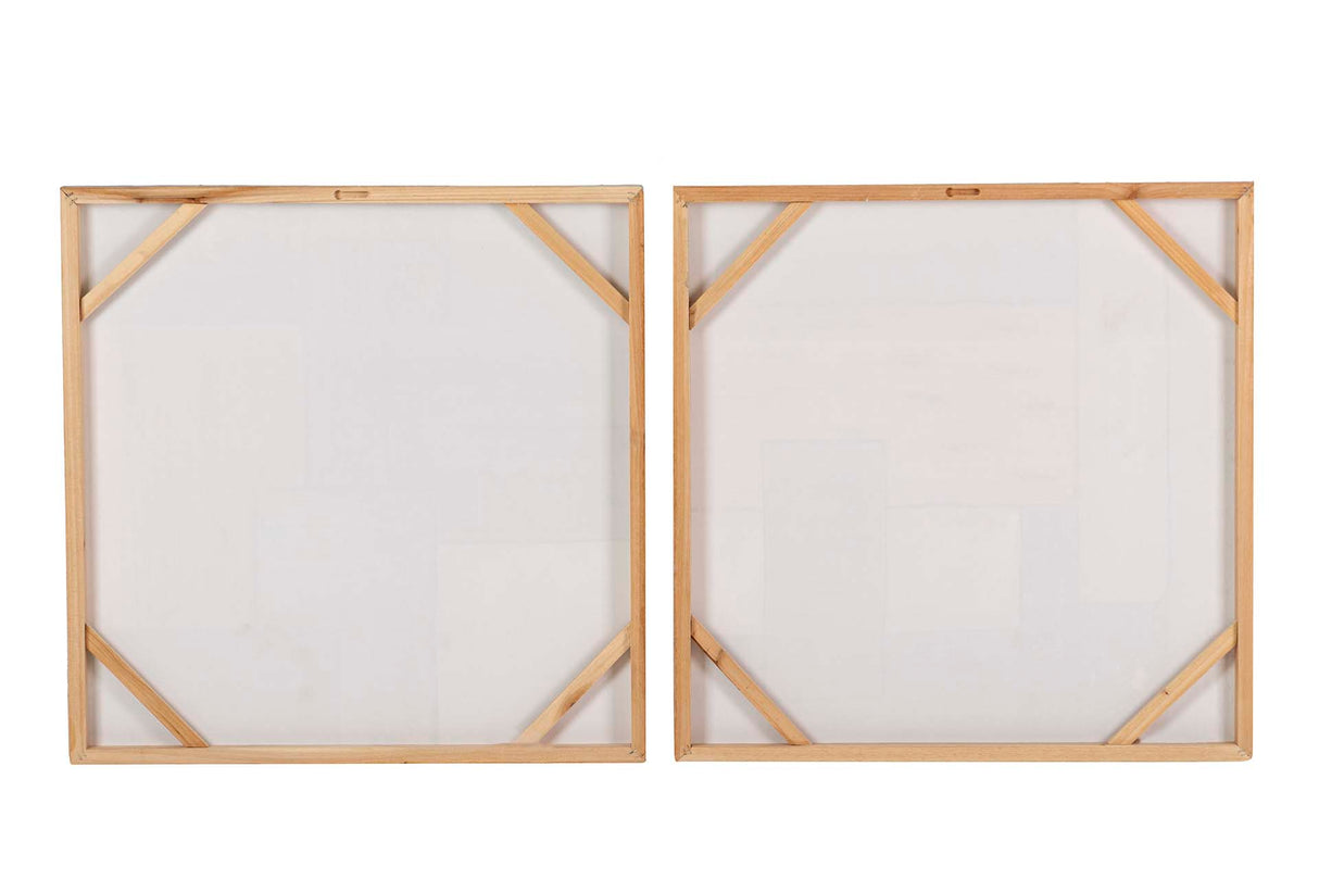 SET 2 LIENZOS ABSTR. 40% PINTADO MANO 60x3x60 CM