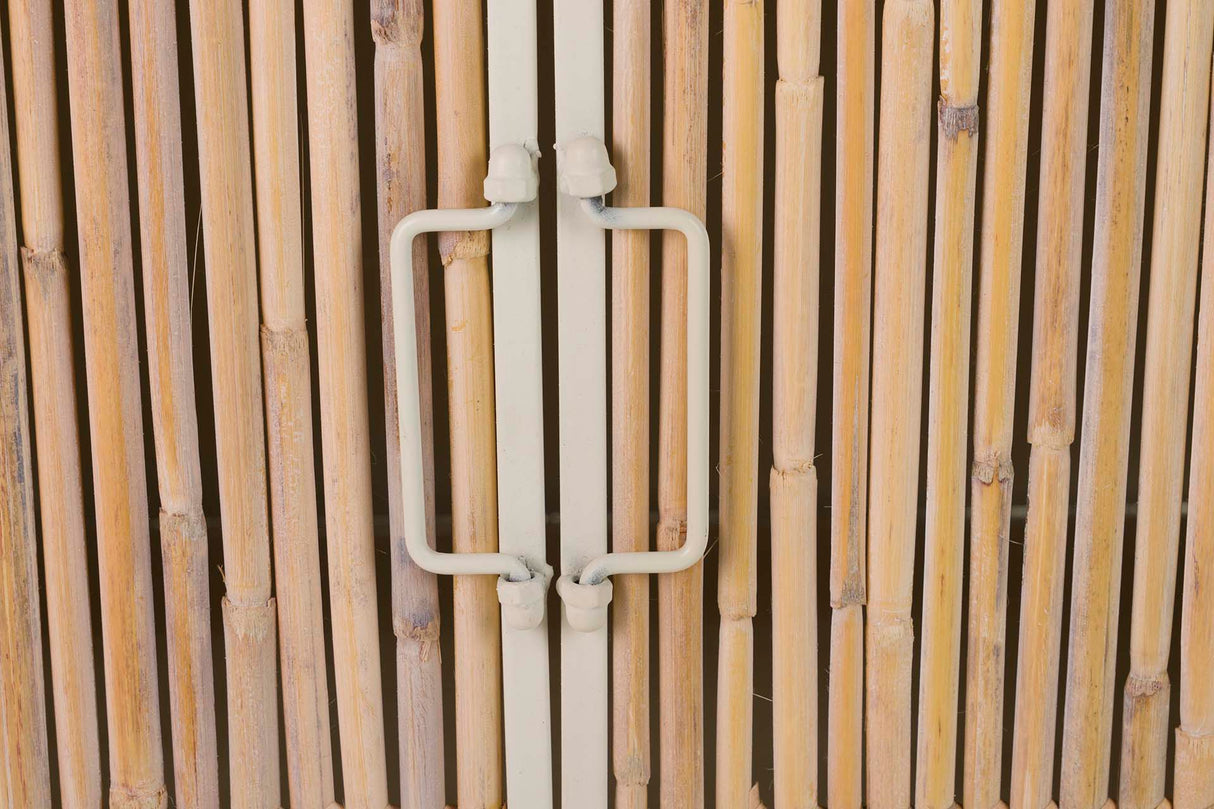 Metallo bambu beige marron 135x41x80 cm