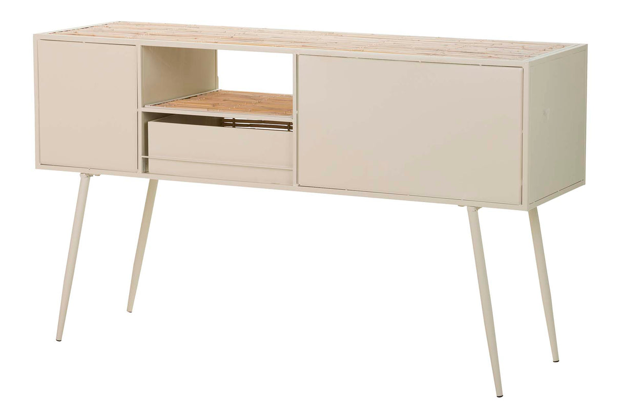 Metallo bambu beige marron 135x41x80 cm