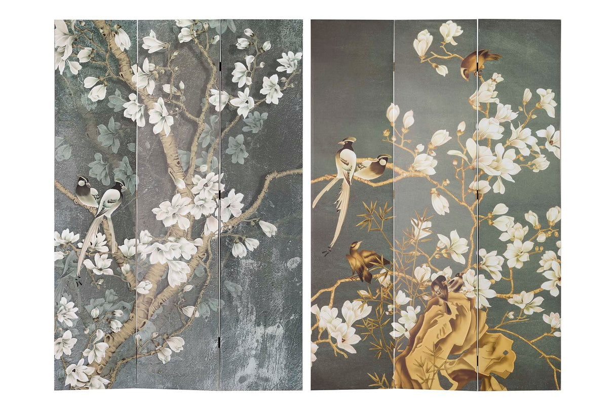 BIOMBO LIENZO PAJAROS 120x3x180 CM