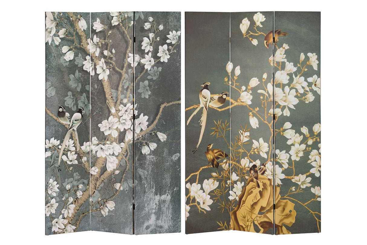 BIOMBO LIENZO PAJAROS 120x3x180 CM