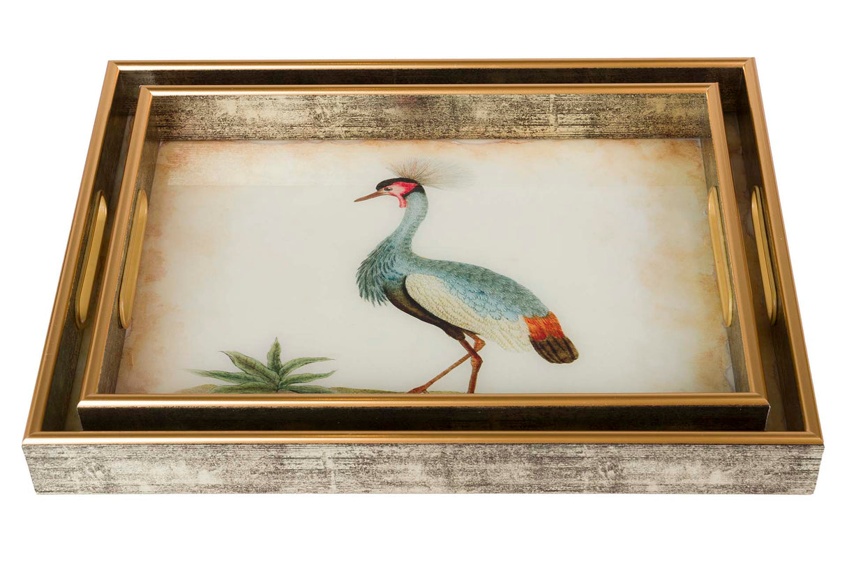 Conjunto 2 bandejas de cristal PU 40x30x5 35x25x5 cm