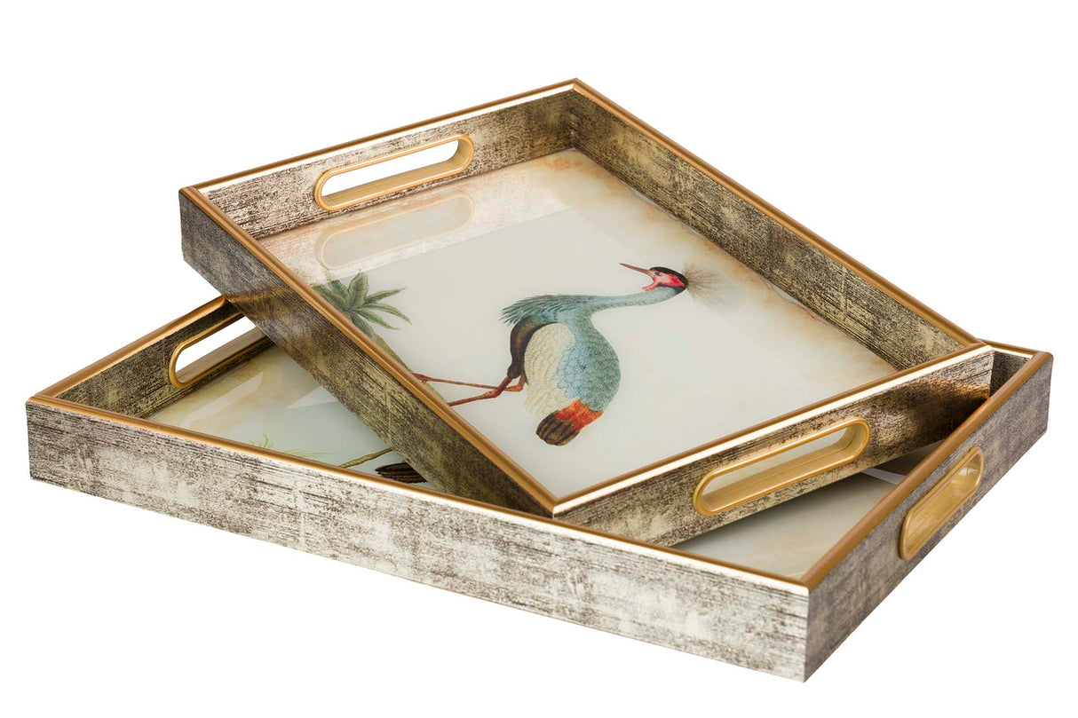 Conjunto 2 bandejas de cristal PU 40x30x5 35x25x5 cm