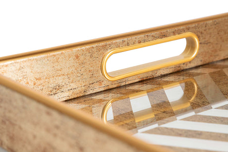 SET 2 BANDEJAS CRISTAL PU 40x30x5 35x25x5 CM