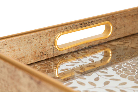 SET 2 BANDEJAS CRISTAL PU 40x30x5 35x25x5 CM