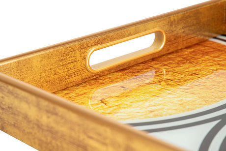 SET 2 BANDEJAS CRISTAL PU 40x30x5 35x25x5 CM