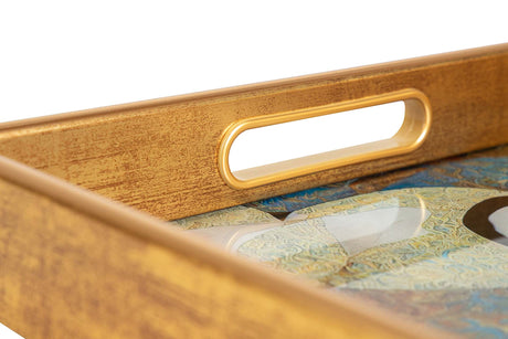 SET 2 BANDEJAS CRISTAL PU 40x30x5 35x25x5 CM