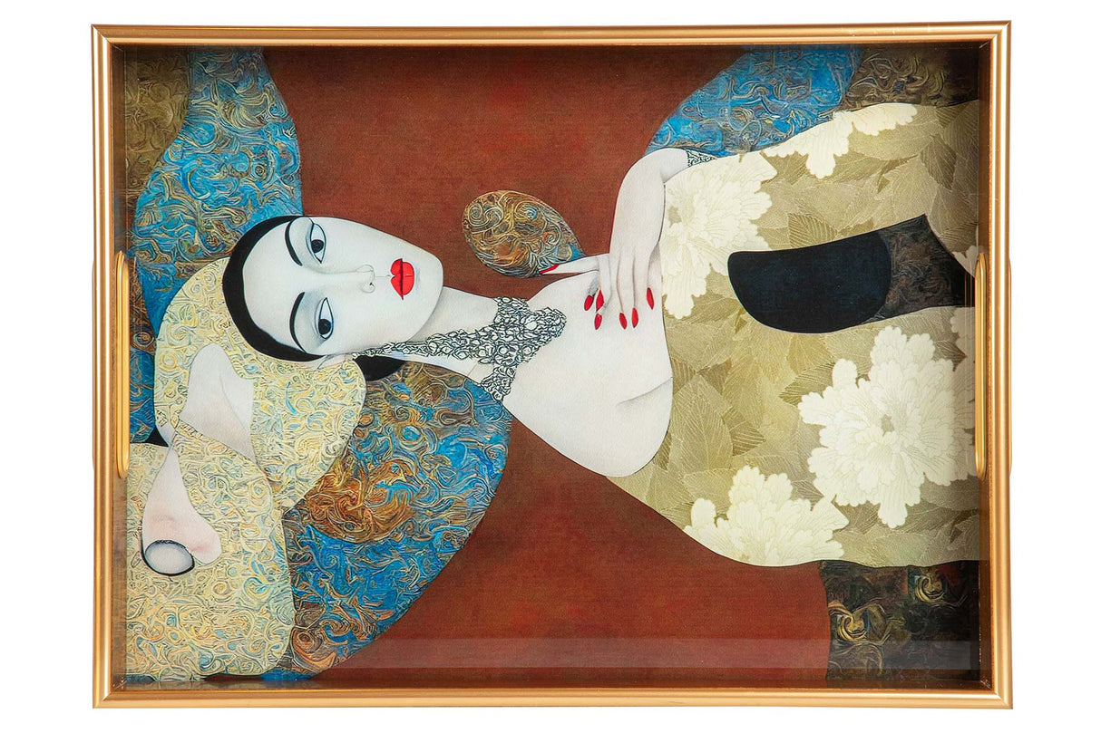 SET 2 BANDEJAS CRISTAL PU 40x30x5 35x25x5 CM