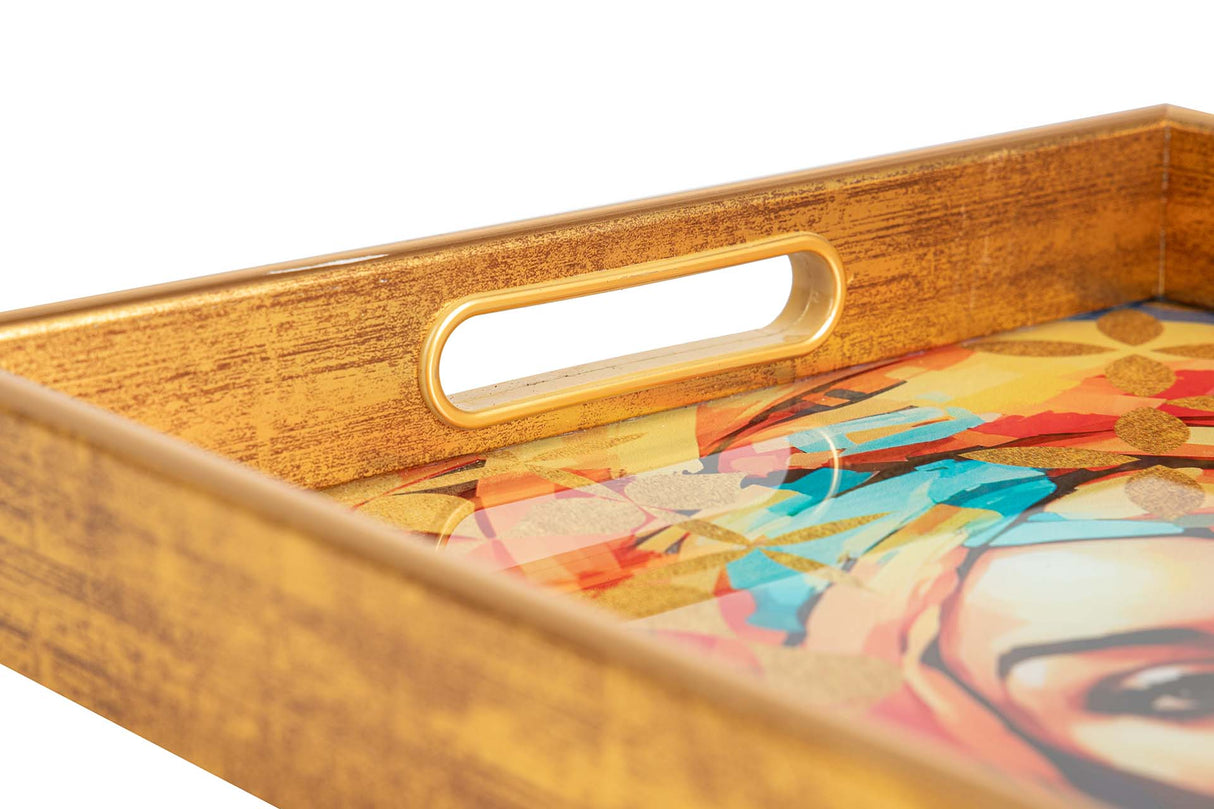 SET 2 BANDEJAS CRISTAL PU 40x30x5 35x25x5 CM