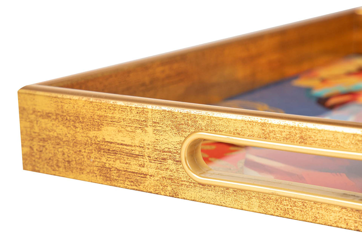 SET 2 BANDEJAS CRISTAL PU 40x30x5 35x25x5 CM