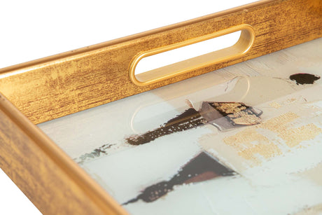 SET 2 BANDEJAS CRISTAL PU 40x30x5 35x25x5 CM