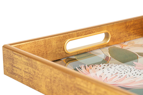 SET 2 BANDEJAS CRISTAL PU 40x30x5 35x25x5 CM